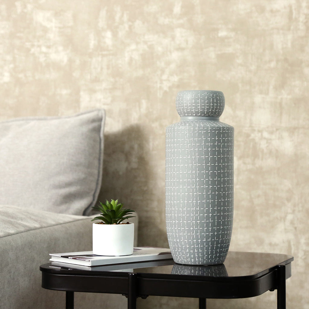 32.8cm Grey Ceramic Vase