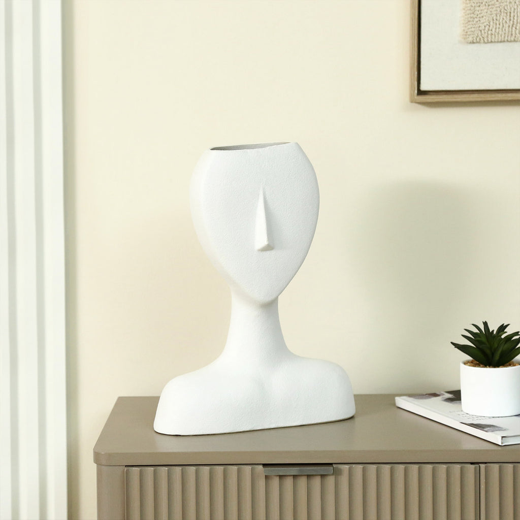 35.8cm White Face Ceramic Vase